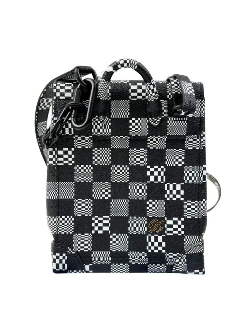 Louis Vuitton Shoulder Bag Steamer XS Black White Damier Distorted 2-Way